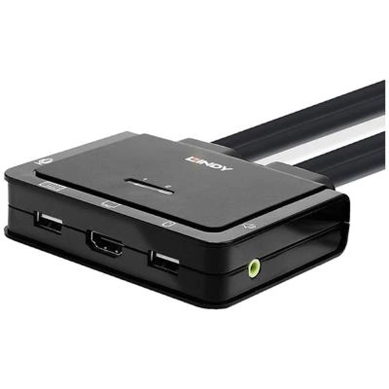 Image of Lindy Lindy 2 Port HDMI 18G, USB Type C, USB 2.0 and Audio Cable KVM Switch 42347