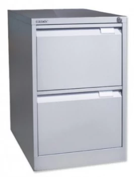 Image of Bisley 2 Drawer Locking Foolscap Filing Cabinet - Grey