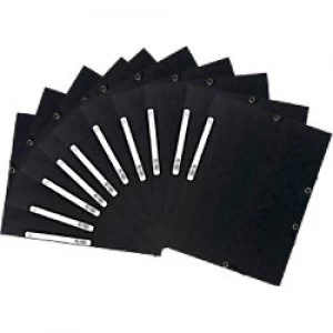 Image of Exacompta 3 Flap Folder 55501SE A4 Black Glossy Card 24 x 32cm Pack of 50