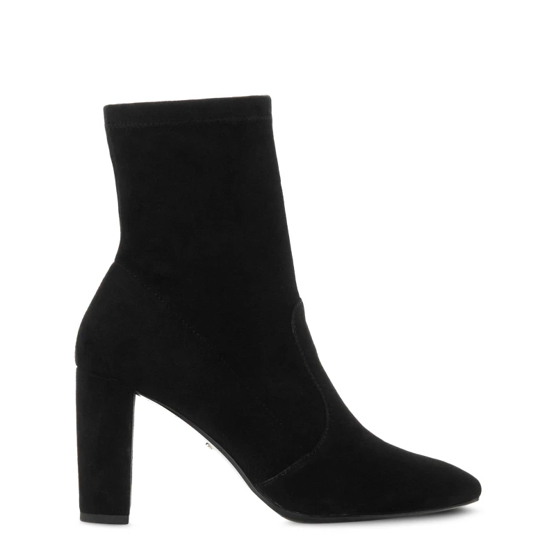 Image of Dune London Suede Block Heel Sock Boots Heeled Ankle Boots 6 (39) Black 23996903260