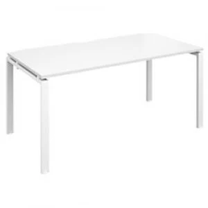 Image of Dams International Rectangular Single Desk with White Melamine Top and White Frame 4 Legs Adapt II 1600 x 800 x 725mm