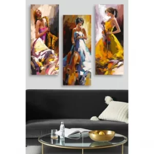 Image of MDF0084 Multicolor Decorative MDF Painting (3 Pieces)