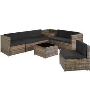 Image of Tectake Verona Rattan Garden Sofa Set - Brown