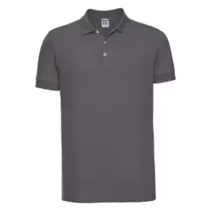 Image of Russell Mens Stretch Short Sleeve Polo Shirt (S) (Convoy Grey)