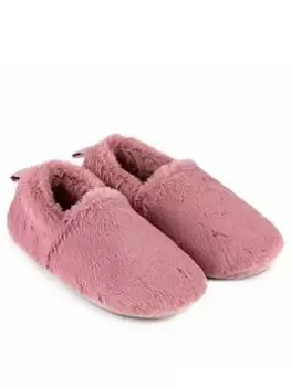 Image of TOTES Faux Fur Full Back Slippers - Pink, Size 7-8, Women