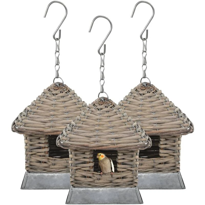 Image of VIDAXL Bird Houses 3 pcs Wicker Vidaxl 246835