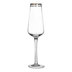 Image of Set of 4 Gold/Silver Stripe Champagne Glasses