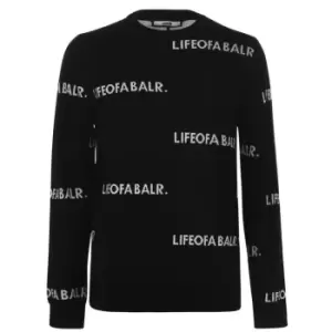 Image of BALR All Over Lifeofabalr Knitted Sweater - Black