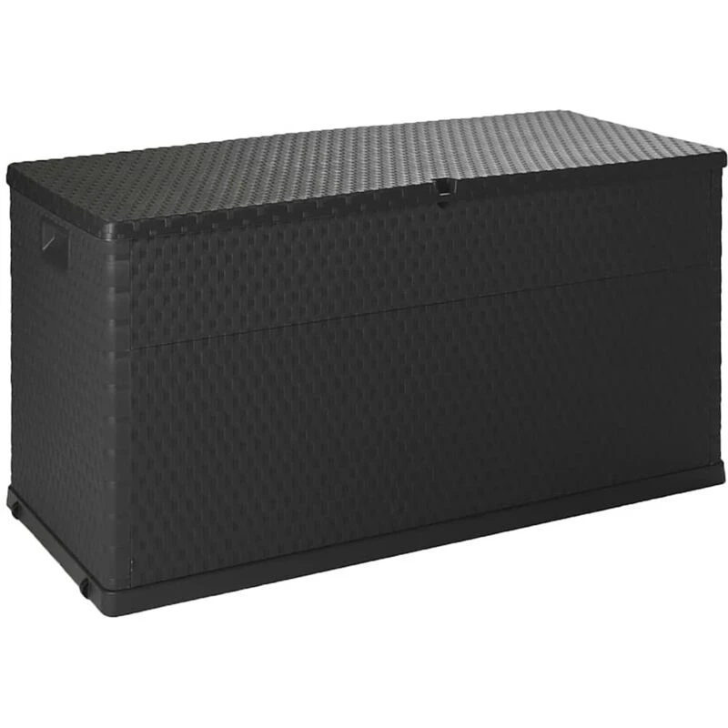 Image of vidaXL Garden Storage Box Anthracite PP Rattan Patio Outdoor Case Furniture