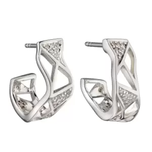 Image of Sterling Silver Cubic Zirconia Huggy Earrings