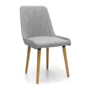Image of Shankar Grey Weave Linen Effect Capri Dining Chair