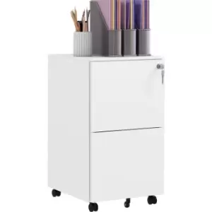 Image of Vinsetto Steel File Cabinet with Lock and Hanging Bar for Letter A4 Legal Size - White