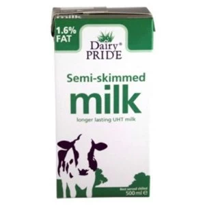 Image of Dairy PRIDE Milk Semi Skimmed 1.6 12 Pieces of 500ml