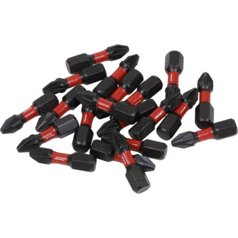 Image of Loops 20 Piece 25mm Pozi Head #2 Impact Power Tool Bit Set - S2 Steel Drill Bits Metallics