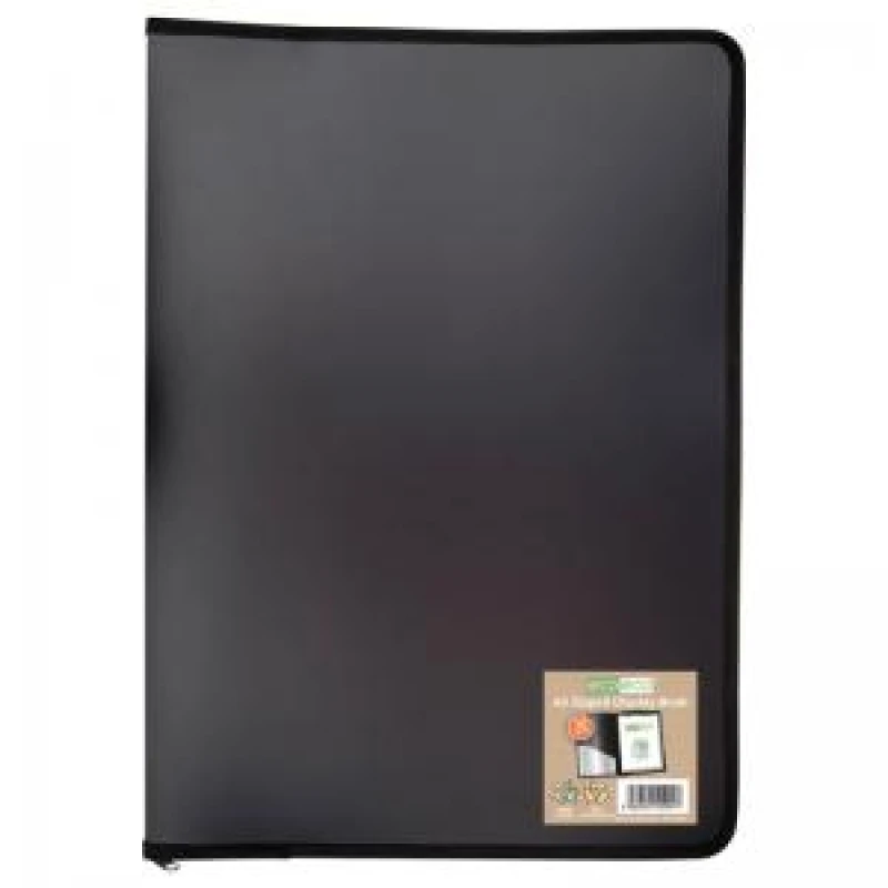 Image of Eco Eco 50% Recycled Zipped Display Book 30 Pockets A3 Black eco091-S