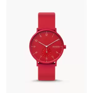 Image of Skagen Aaren Kulor Silicone 41Mm Watch - Poppy Red