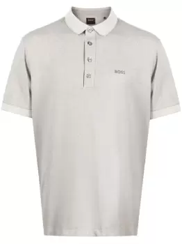 Image of BOSS Pestructured Polo Shirt Light Grey