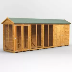 Image of 18x4 Power Apex Summerhouse Combi Building including 6ft Side Store