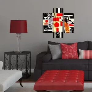 Image of 3MDF-084 Multicolor Decorative MDF Painting (3 Pieces)