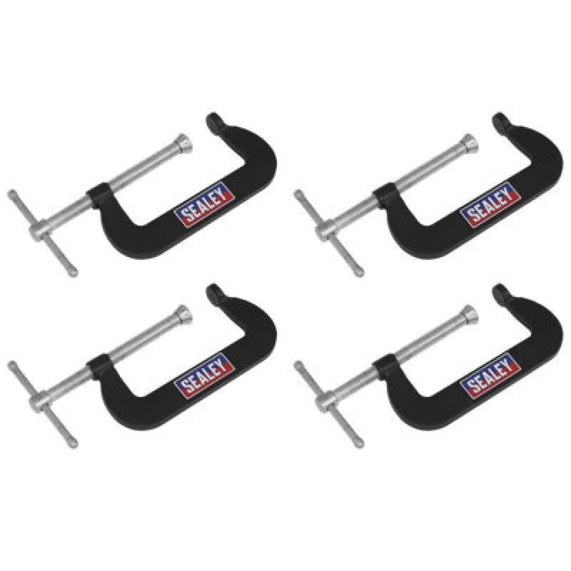 Image of Sealey 4 Piece Junior G Clamp Set GCC02 Clamp Capacity (Length): 76mm