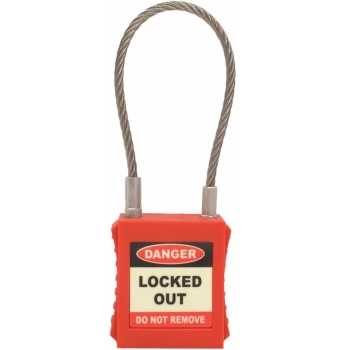 Image of Red Wire Key Padlock - Matlock