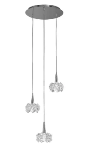 Image of Artic Ceiling Cluster Pendant 3 Light G9 Round, Polished Chrome