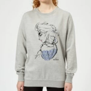 Image of Disney Frozen Elsa Sketch Womens Sweatshirt - Grey - S