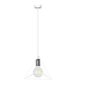 Image of Dex White Slim Pendant Ceiling Light 1x E27