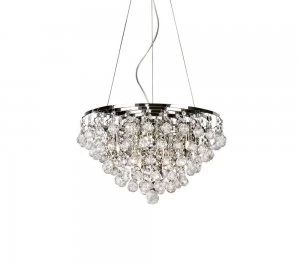 Image of Ceiling Pendant 8 Light Polished Chrome, Crystal