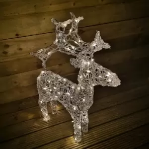 Image of 90cm Indoor Outdoor Acrylic Reindeer Christmas Decoration with 80 White LEDs