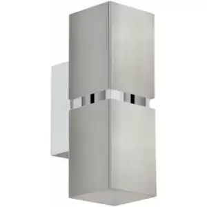 Image of Wall Light Colour Satin Nickel Chrome Square Shades Bulb GU10 2x3.3W Included