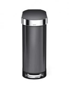 Image of Simplehuman Slim 45-Litre Stainless Steel Pedal Bin ; Black