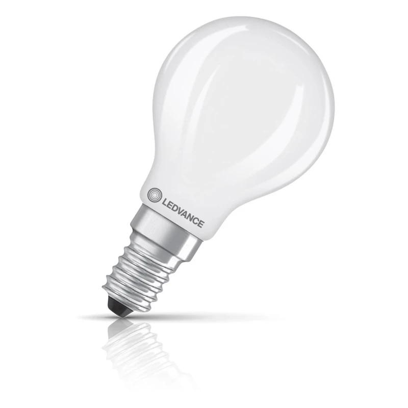 Image of Ledvance LED Golfball Light Bulb E14 5.9W Dim Warm White 2700K Round Small Screw Frosted Pearl