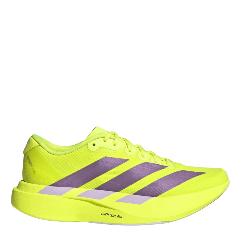 Image of adidas Adizero EVO SL Road Running Shoes Womens Solar Yellow female 4 (36.7)
