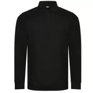 Image of PRO RTX Mens Pro PiquA Long-Sleeved Polo Shirt (L) (Black)