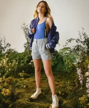 Image of Superdry Womens Studios Linen Shorts White / Optic/Navy Stripe - Size: 8