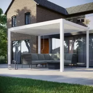 Image of Harbour Lifestyle Pergostet - 3M X 4M Pergola With 3 Drop Sides & LED Lighting - White