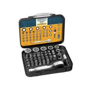 Image of Stanley Tools 175th Anniversary 1/4in Mixed Socket Set 39 Piece