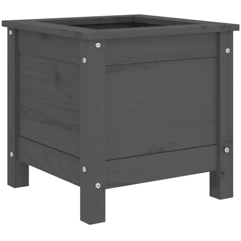 Image of vidaXL Garden Planter Grey 40x40x39cm Solid Wood Pine, Grey 825249