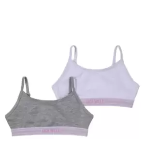 Image of Jack Wills Wills Kids Girls Multipack Bralettes 2 Pack - Grey