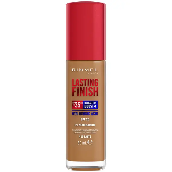 Image of Rimmel Lasting Finish 35Hr Foundation 30ml (Various Shades) - 410 Latte