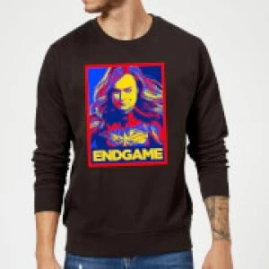 Image of Avengers Endgame Captain Marvel Poster Sweatshirt - Black - M