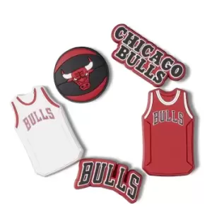 Image of Crocs Nba Chicago Bulls Jibbitz 5Pck, Red/Black, Unisex, Nice Things, 10011280
