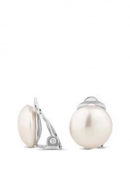 Image of Jon Richard Pearl Bouton 14Mm Stud Clip On Earrings