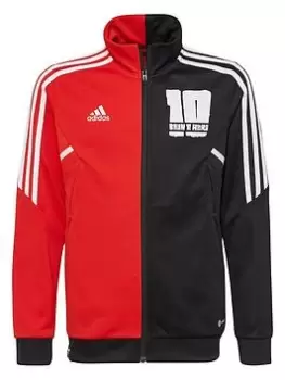 Image of Boys, adidas Messi 10 Junior Track Top, Black/Red, Size 9-10 Years