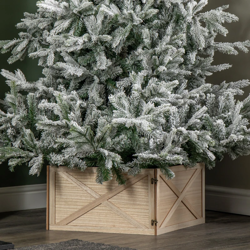 Image of 50 x 50cm Square Wooden Foldable Christmas Tree Base