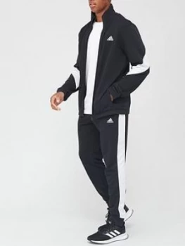 Image of adidas Cotton Tracksuit - Black/White, Size S, Men