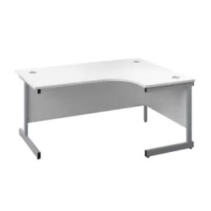 Image of 1600 X 1200 Single Upright Right Hand Radial Desk White-Silver