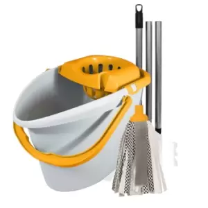 Image of Charles Bentley Brights Mop & Bucket Set - Yellow