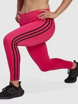 Image of adidas 3 Stripes 7/8 Leggings - Magenta, Magenta Size M Women